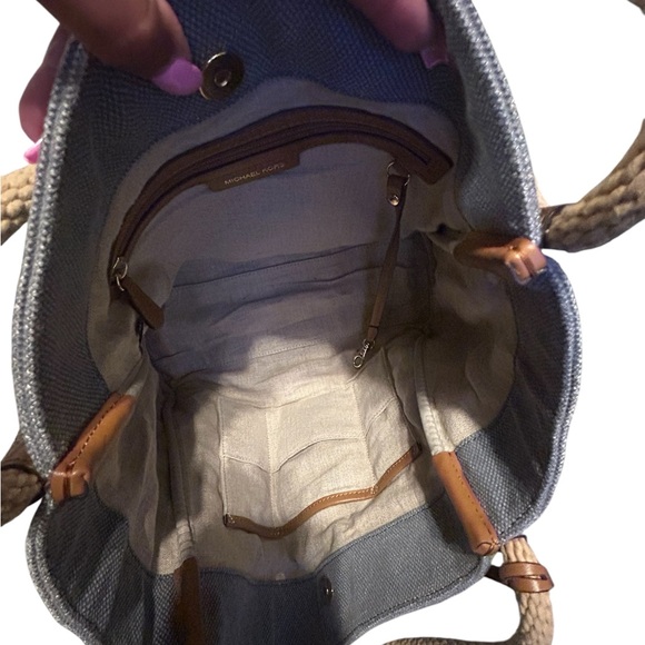 Michael Kors Gray denim Tote with Tan rope Handles - Picture 9 of 9